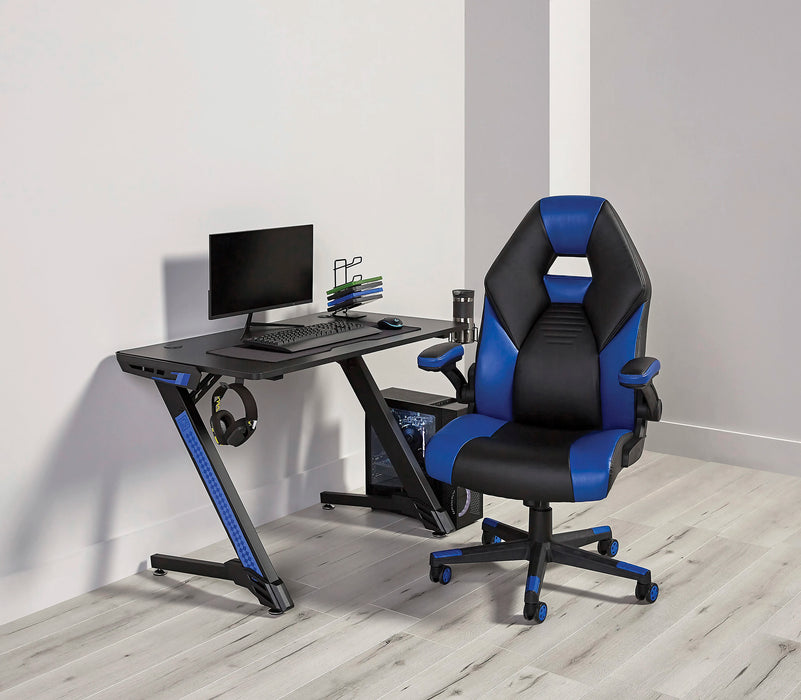 RS Gaming™ RGX Faux Leather High-Back Gaming Chair, Black/Blue