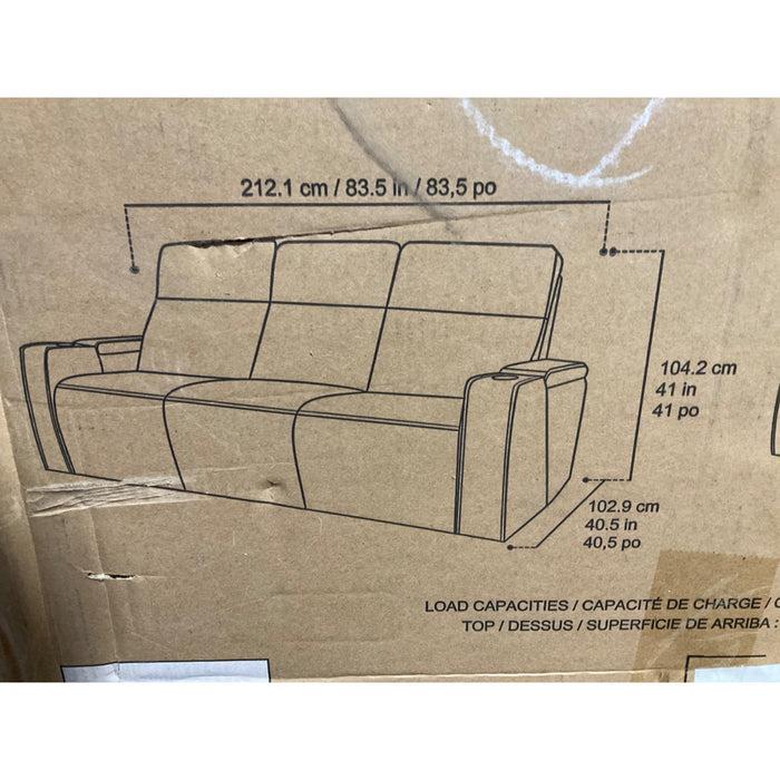 Renaissance Leather Power Reclining Sofa with Drop Down Table