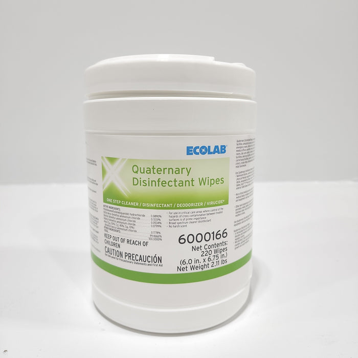 Ecolab Quaternary Disinfectant Wipes, EPA Approved for Human Coronavirus, 12-220 Wipes 6000166