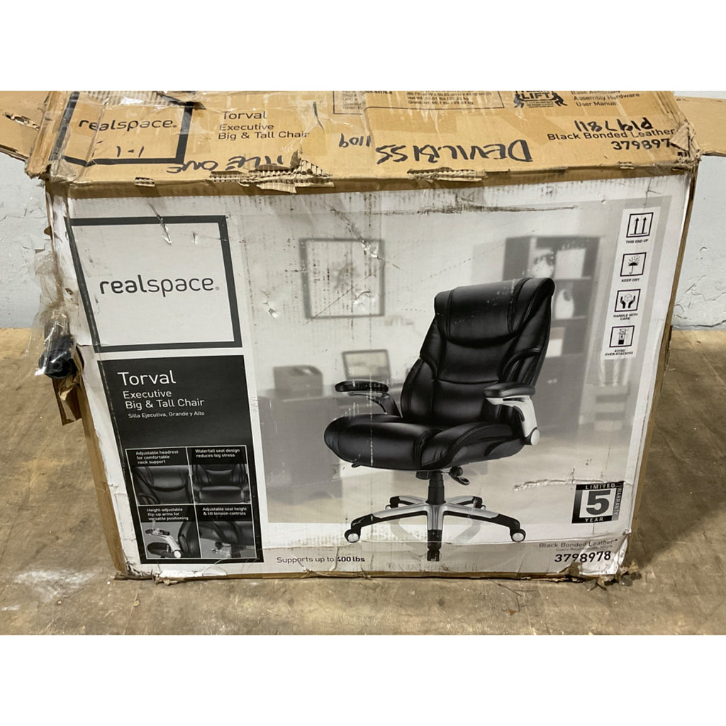 Realspace Torval Big Tall Bonded Leather High Back Computer