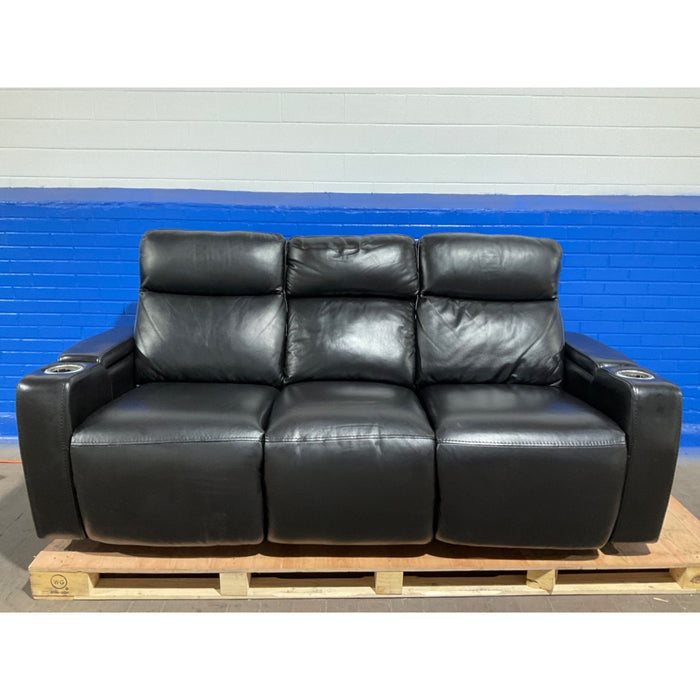 Renaissance Leather Power Reclining Sofa with Drop Down Table