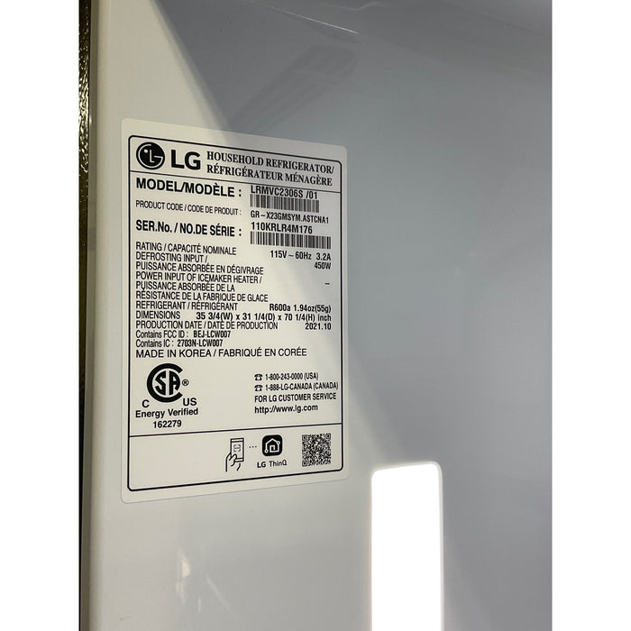 LG 22.5 cu. ft. InstaView Door-in-Door Counter-Depth Refrigerator with Craft Ice (LRMVC2306S)