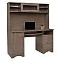 Realspace® Pelingo 56”W Desk with Hutch, Gray